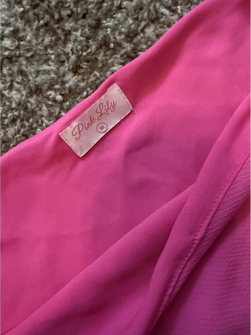 Pink Lily One Shoulder Dress Women’s Medium - Picture 2 of 6